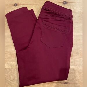 NWOT Democracy AB Technology Burgundy Red Jeans Cotton Spandex 14